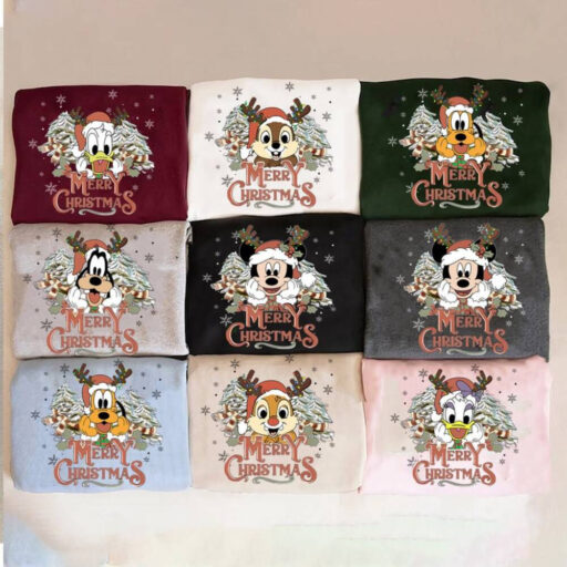 Mickey Mouse Merry Christmas Sweatshirt, Mickey and Friends, Chip and Dale, Family Matching Shirts, Minnie Mickey, Disney Christmas Gifts