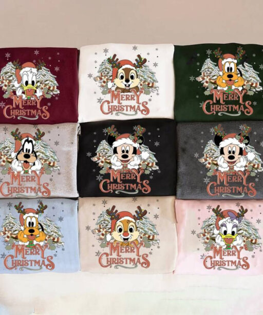 Mickey Mouse Merry Christmas Sweatshirt, Mickey and Friends, Chip and Dale, Family Matching Shirts, Minnie Mickey, Disney Christmas Gifts