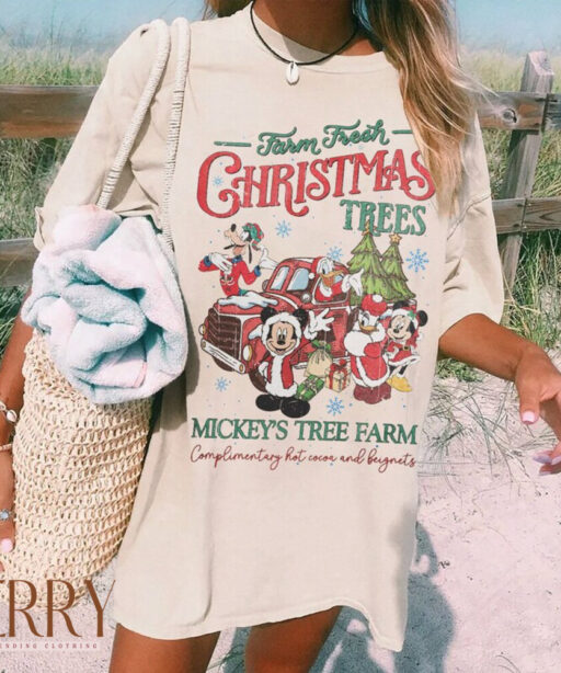 Mickey Tree Farm shirt, Disney Farm Fresh Sweatshirt, Mickey And Friends Christmas, Mickey and Friends Main Street Christmas Tree Farm shirt