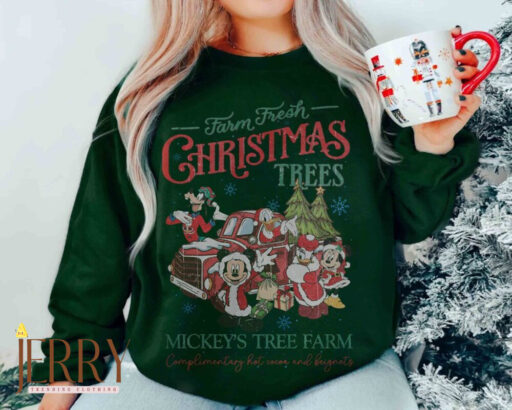 Mickey Tree Farm shirt, Disney Farm Fresh Sweatshirt, Mickey And Friends Christmas, Mickey and Friends Main Street Christmas Tree Farm shirt