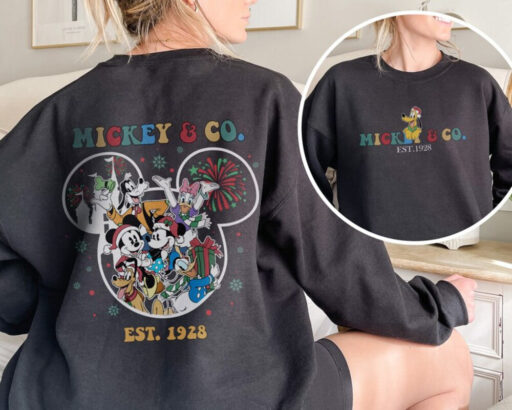 Mickey and Co 1928 Christmas Shirt, Mickey and Friends Shirt, Disney Christmas Shirt, Mickey Christmas Shirt, Disney Family Matching Shirt