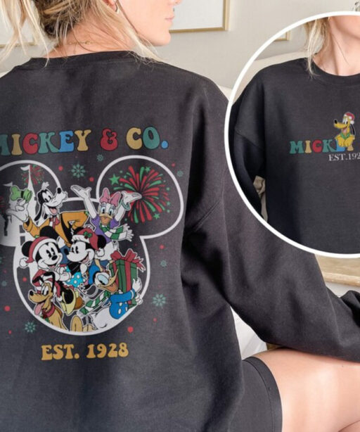 Mickey and Co 1928 Christmas Shirt, Mickey and Friends Shirt, Disney Christmas Shirt, Mickey Christmas Shirt, Disney Family Matching Shirt