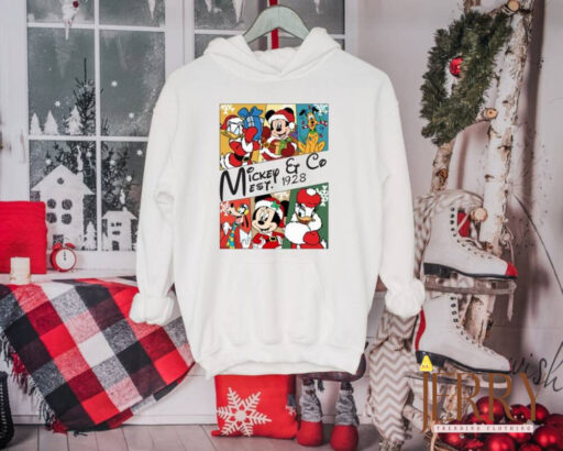 Mickey and Co Christmas T-shirt, Mickey and Friends Christmas Comfort Color Shirt, Disney Family Christmas, Disneyland Christmas Tee