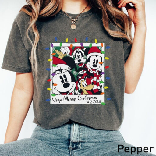 Mickey and Friends Polaroid Shirt, Very Merry Christmas 2023 Shirt, Mickey Christmas,Minnie Christmas,Christmas Disney Family,Christmas Gift