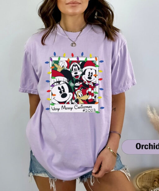 Mickey and Friends Polaroid Shirt, Very Merry Christmas 2023 Shirt, Mickey Christmas,Minnie Christmas,Christmas Disney Family,Christmas Gift