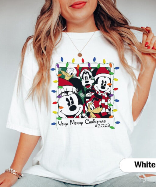 Mickey and Friends Polaroid Shirt, Very Merry Christmas 2023 Shirt, Mickey Christmas,Minnie Christmas,Christmas Disney Family,Christmas Gift