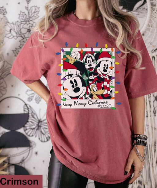 Mickey and Friends Polaroid Shirt, Very Merry Christmas 2023 Shirt, Mickey Christmas,Minnie Christmas,Christmas Disney Family,Christmas Gift