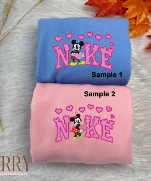 Mickey and Minnie Mouse Disney Nike Embroidered Sweatshirts