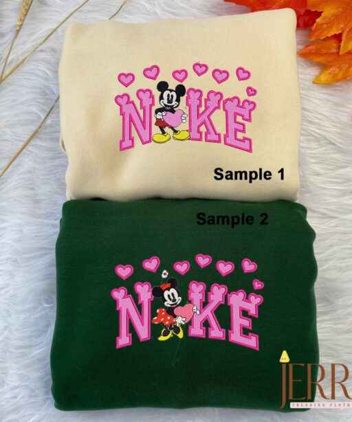 Mickey and Minnie Mouse Disney Nike Embroidered Sweatshirts