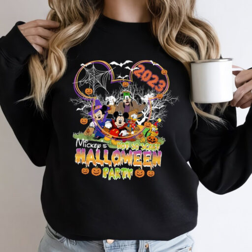 Mickey's Not-So-Scary Halloween Party 2023 Sweatshirt, Halloween Trick Or Treat Comfort Color Shirt, Disney Mickey Ears Pumpkin Unisex Shirt