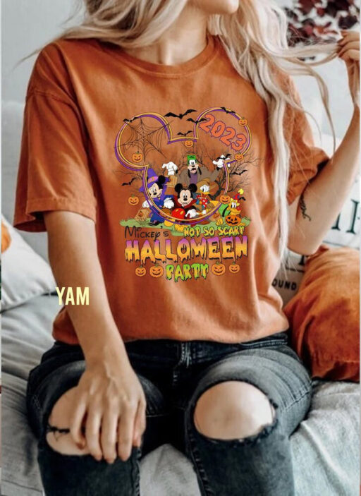 Mickey's Not-So-Scary Halloween Party 2023 Sweatshirt, Halloween Trick Or Treat Comfort Color Shirt, Disney Mickey Ears Pumpkin Unisex Shirt