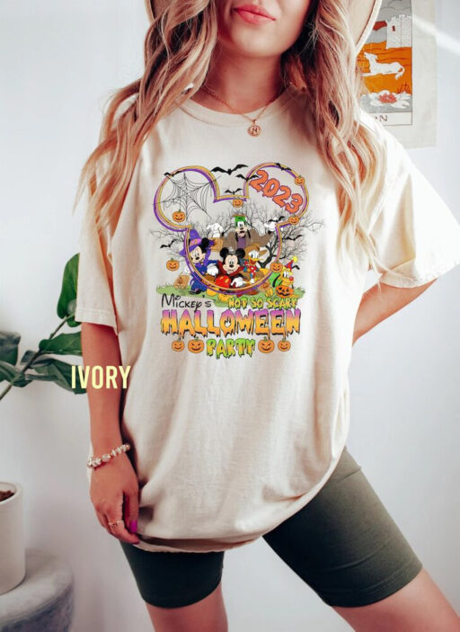 Mickey's Not-So-Scary Halloween Party 2023 Sweatshirt, Halloween Trick Or Treat Comfort Color Shirt, Disney Mickey Ears Pumpkin Unisex Shirt