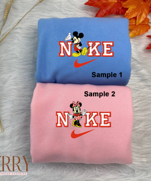 Minnie And Mickey Mouse Disney Nike Embroidered Sweatshirts