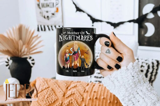 Mother of Nightmares Mugs, Personalized Halloween Mom Mugs, Cute Halloween Gift for Mom, Horror Mugs, Nightmares Coffee Mugs, Halloween Mugs