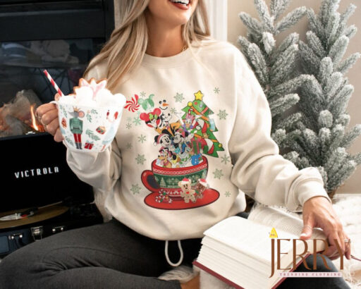 Mouse And Friend Christmas Coffee shirt, Christmas Coffee, disney coffee latte, mickey and minnie, mickey christmas trees shirt, disneyland