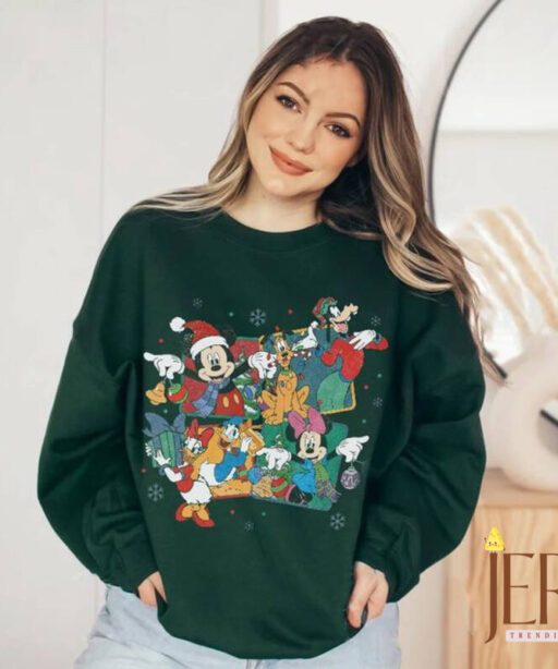 Mouse And Friends Surprise Christmas shirt, Disney Merry Christmas, Mickey santa hat, Mickey And Friends Christmas Shirt, Disney family tee