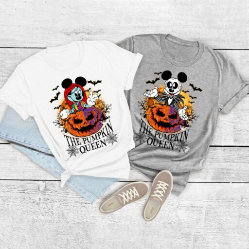 Nightmare Before Christmas Vintage Shirt, Disney Halloween Vintage Shirt, Mickey And Minnie Halloween Shirt, Halloween Couple Shirts