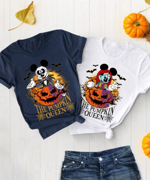 Nightmare Before Christmas Vintage Shirt, Disney Halloween Vintage Shirt, Mickey And Minnie Halloween Shirt, Halloween Couple Shirts