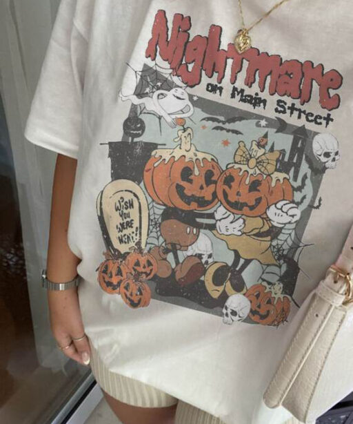 Nightmare On Main Street Shirt, Trick Or Treat Shirt, Mickey Halloween Shirt, Disney Not So Scary, Spooky Season, Mickey Minnie pumpkins