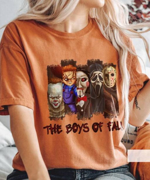 Pennywise IT shirt, The Boys Of Fall Shirt, Horror Movie Killers, Horror Movies Characters, ghostface balloon, Pennywise, michael myers