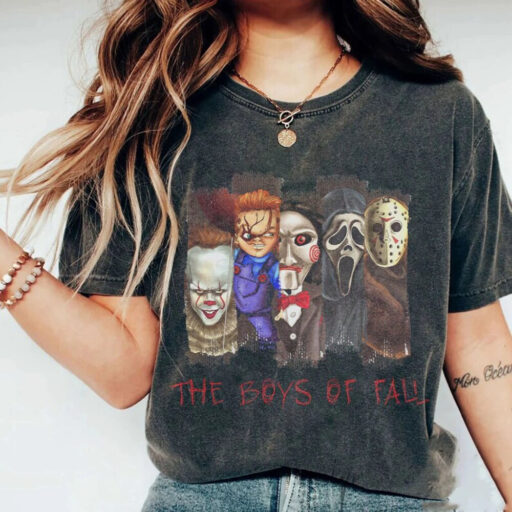 Pennywise IT shirt, The Boys Of Fall Shirt, Horror Movie Killers, Horror Movies Characters, ghostface balloon, Pennywise, michael myers