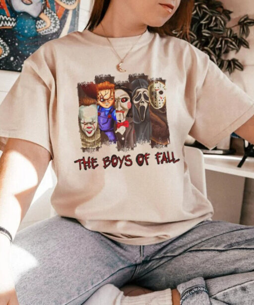 Pennywise IT shirt, The Boys Of Fall Shirt, Horror Movie Killers, Horror Movies Characters, ghostface balloon, Pennywise, michael myers