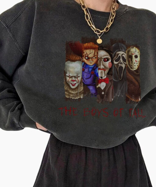 Pennywise IT shirt, The Boys Of Fall Shirt, Horror Movie Killers, Horror Movies Characters, ghostface balloon, Pennywise, michael myers