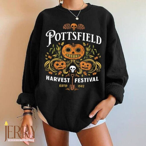 Pottsfield Harvest Festival Sweatshirt Gift For Autumn, Autumn Harvest Sweatshirt, Vegetables Fall Shirt, Skeleton Festival Apparels