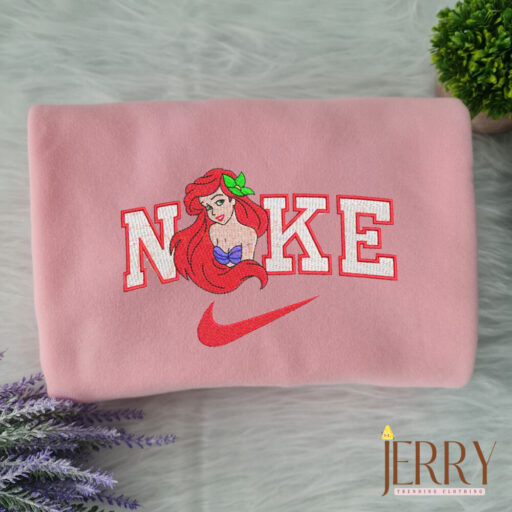 Princess Ariel And Prince Eric Nike Embroidered Sweatshirts