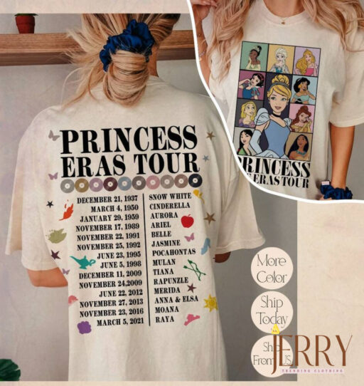 Princess Eras Tour Comfort Shirt, Princess Royal Tour Shirt, Shimmer, Disney Princess Shirt, Vintage Disneyworld Shirt, Eras Tour Shirt