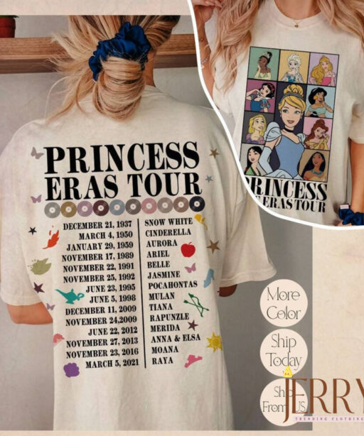 Princess Eras Tour Comfort Shirt, Princess Royal Tour Shirt, Shimmer, Disney Princess Shirt, Vintage Disneyworld Shirt, Eras Tour Shirt