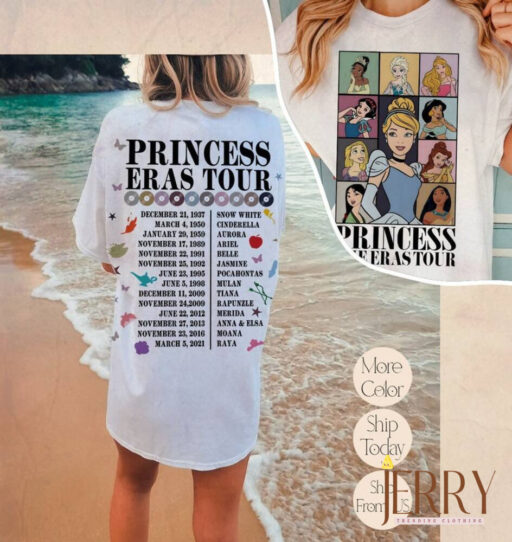 Princess Eras Tour Comfort Shirt, Princess Royal Tour Shirt, Shimmer, Disney Princess Shirt, Vintage Disneyworld Shirt, Eras Tour Shirt