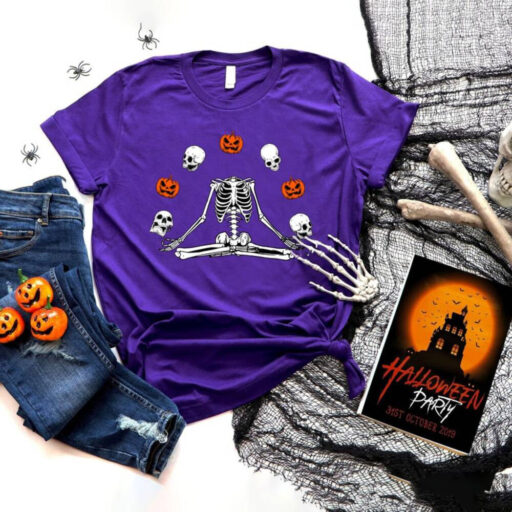 Pumpkin Halloween Sweatshirt, Skeleton Halloween Shirt, Pumpkin Shirt, Fall Sweatshirt for Women, Halloween Shirt, Spooky Season Shirt