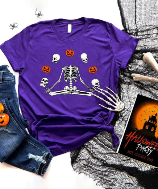 Pumpkin Halloween Sweatshirt, Skeleton Halloween Shirt, Pumpkin Shirt, Fall Sweatshirt for Women, Halloween Shirt, Spooky Season Shirt