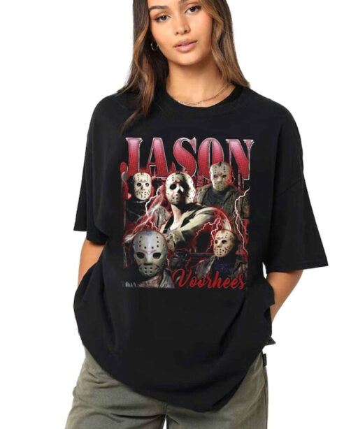 RETRO JASON VOORHEESE Shirt, Scary Jason Voorhees T-Shirt Friday the 13th Horror Movie Michael Myers Vintage Homage, Horror Halloween Shirt