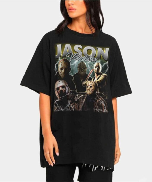 RETRO JASON VOORHEESE shirt, Scary Jason Voorhees T-Shirt Friday the 13th Horror Movie Michael Myers Vintage Homage, Horror Halloween Shirt