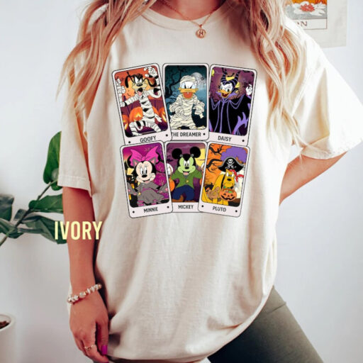 Retro Disney Halloween Mickey and Friends Card Comfort Colors Shirt, Retro Disneyland Halloween, Trick Or Treat Shirt, Halloween Sweatshirt