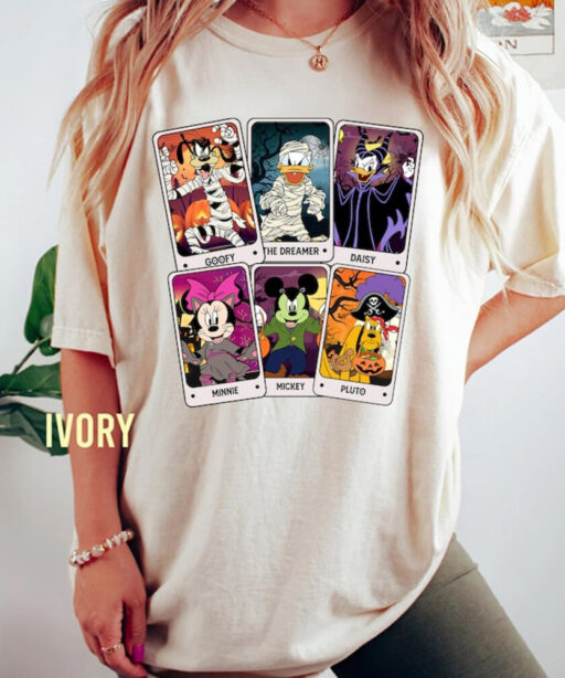 Retro Disney Halloween Mickey and Friends Card Comfort Colors Shirt, Retro Disneyland Halloween, Trick Or Treat Shirt, Halloween Sweatshirt