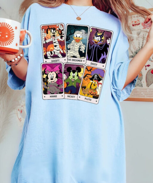 Retro Disney Halloween Mickey and Friends Card Comfort Colors Shirt, Retro Disneyland Halloween, Trick Or Treat Shirt, Halloween Sweatshirt