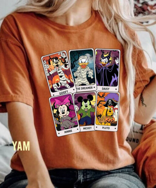 Retro Disney Halloween Mickey and Friends Card Comfort Colors Shirt, Retro Disneyland Halloween, Trick Or Treat Shirt, Halloween Sweatshirt