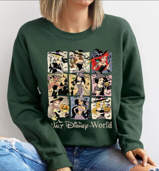 Retro Disney Halloween Princess Comfort Color Shirt, Walt Disney World Halloween Shirt, Princess Halloween Shirt, Disney Halloween Shirt