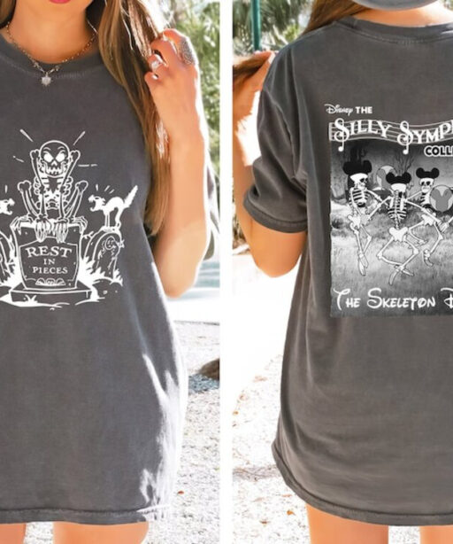 Retro Disney Silly Symphony Skeleton Dance Sweatshirt, Mickey Halloween Comfort Color Shirt, Halloweentown Fall shirts, Halloween Party 2023