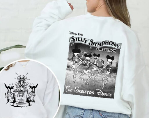 Retro Disney Silly Symphony Skeleton Dance Sweatshirt, Mickey Halloween Comfort Color Shirt, Halloweentown Fall shirts, Halloween Party 2023