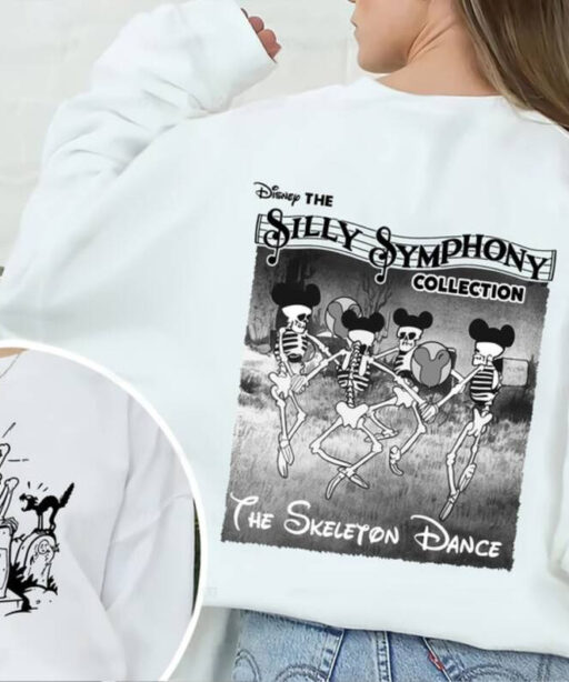 Retro Disney Silly Symphony Skeleton Dance Sweatshirt, Mickey Halloween Comfort Color Shirt, Halloweentown Fall shirts, Halloween Party 2023