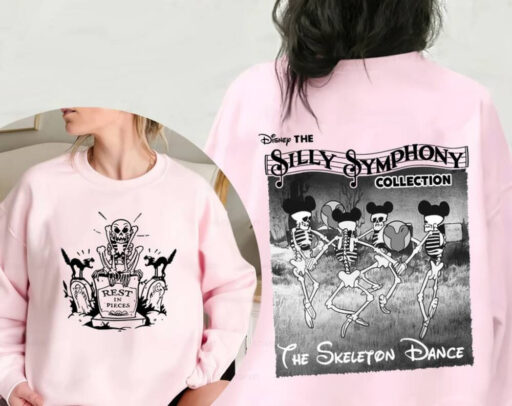 Retro Disney Silly Symphony Skeleton Dance Sweatshirt, Mickey Halloween Comfort Color Shirt, Halloweentown Fall shirts, Halloween Party 2023