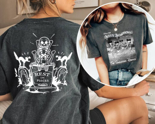 Retro Disney Silly Symphony Skeleton Dance Sweatshirt, Mickey Halloween Comfort Color Shirt, Halloweentown Fall shirts, Halloween Party 2023