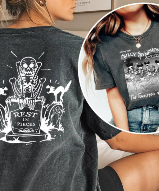 Retro Disney Silly Symphony Skeleton Dance Sweatshirt, Mickey Halloween Comfort Color Shirt, Halloweentown Fall shirts, Halloween Party 2023