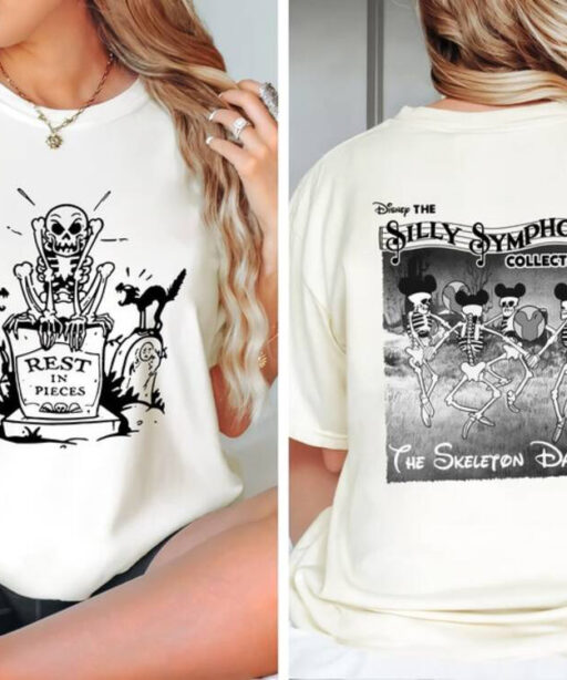 Retro Disney Silly Symphony Skeleton Dance Sweatshirt, Mickey Halloween Comfort Color Shirt, Halloweentown Fall shirts, Halloween Party 2023