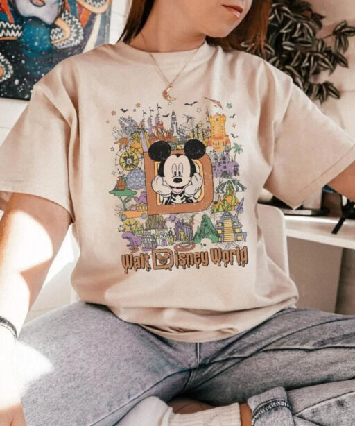 Retro Disneyland Halloween Shirt, Halloween Matching Shirt, Spooky Season Shirt, Disney Halloween Shirt, Stretching Room, Mickey and Friend