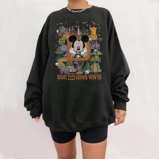 Retro Disneyland Halloween Shirt, Halloween Matching Shirt, Spooky Season Shirt, Disney Halloween Shirt, Stretching Room, Mickey and Friend